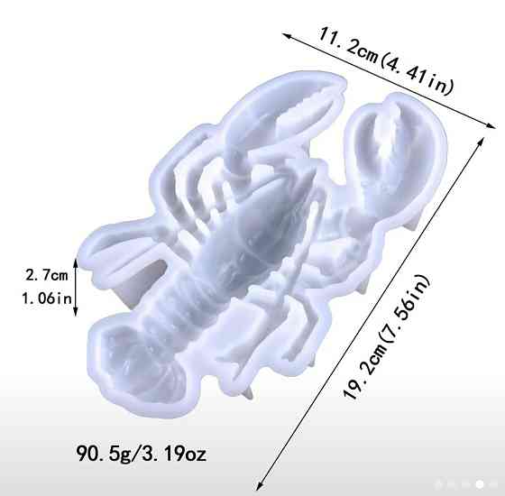Молд силиконовый Рак 112 на 192 мм серый Киев