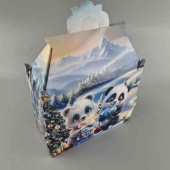 Новогодняя подарочная картонная упаковка для конфет (1000грм) №203 