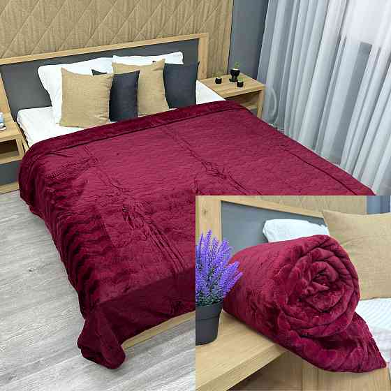 Плед-покривало 200х230 см (+-5см) Бордовий (87-244) Київ