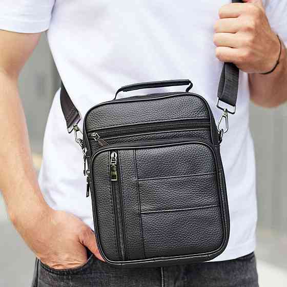 Мужская кожаная сумка через плечо Bexhill черная Киев