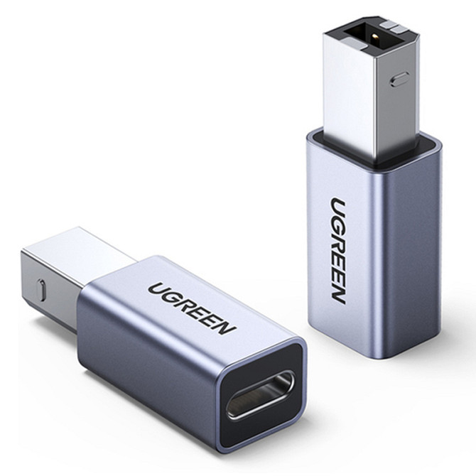 Перехідник USB-C на USB-B Ugreen US382 для принтера, жорсткого диска, док станції 20120 (Сірий) Миколаїв - фото 1