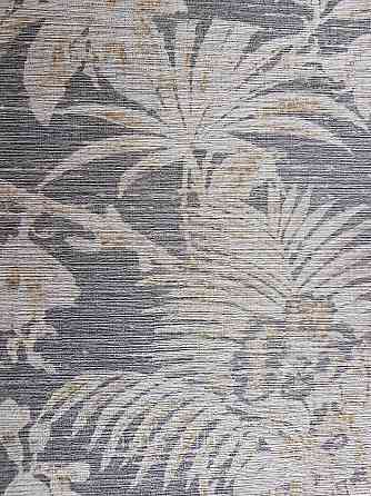 Шпалери флізелінові еко Casadeco Five o'clock 0.53х10 коричневі квіти, пальми, листя на чорному під тканина гобелен Київ