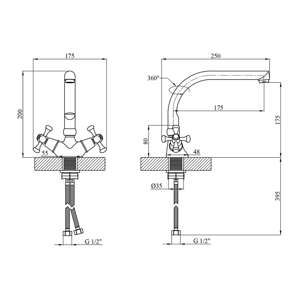 Змішувач для кухні Kroner KRM Rhein - C033 Київ - фото 2