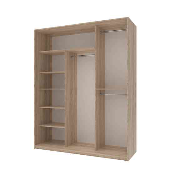 Шкаф-купе трехдверный Doros Сити Лайт 180х60х225 см Дуб сонома/3 Зеркала (DRS-011094) Днепр