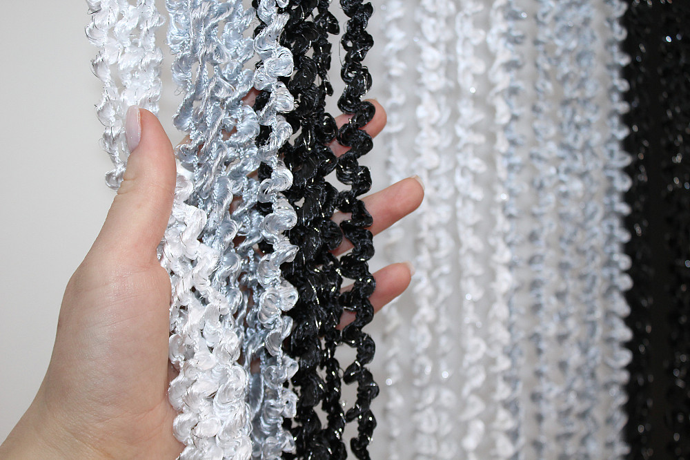 Шторы-нити спираль с люрексом Белый с серо-черным 300х300см 1 шт (61-020) Киев - изображение 5