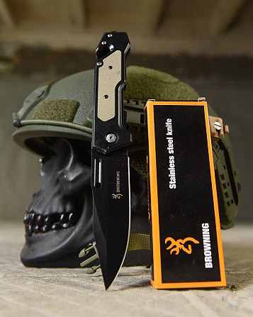 Ніж складань Browning зі стропорізом black/grey ВТ4793 Одеса - фото 3