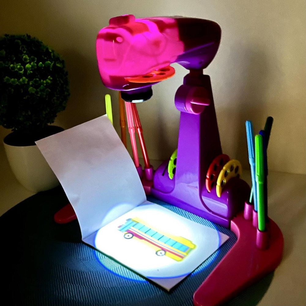 Проектор для малювання 32 слайда фломастери 12шт блокнот Рожевий (AK 0002 AB) Чернигов - изображение 9