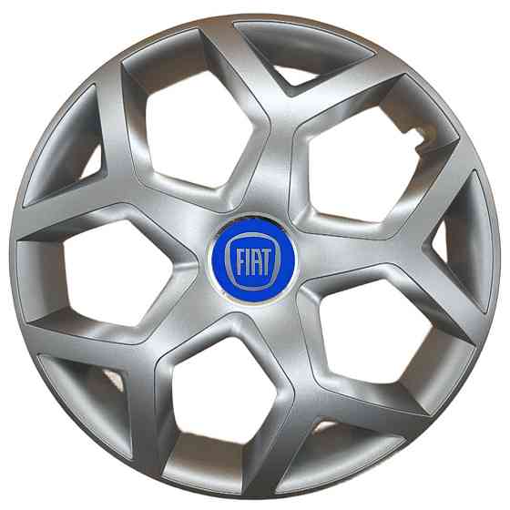Автомобильные модельные колпаки R16 Fiat (синий) 435 4шт, SJS, серебристые Винница