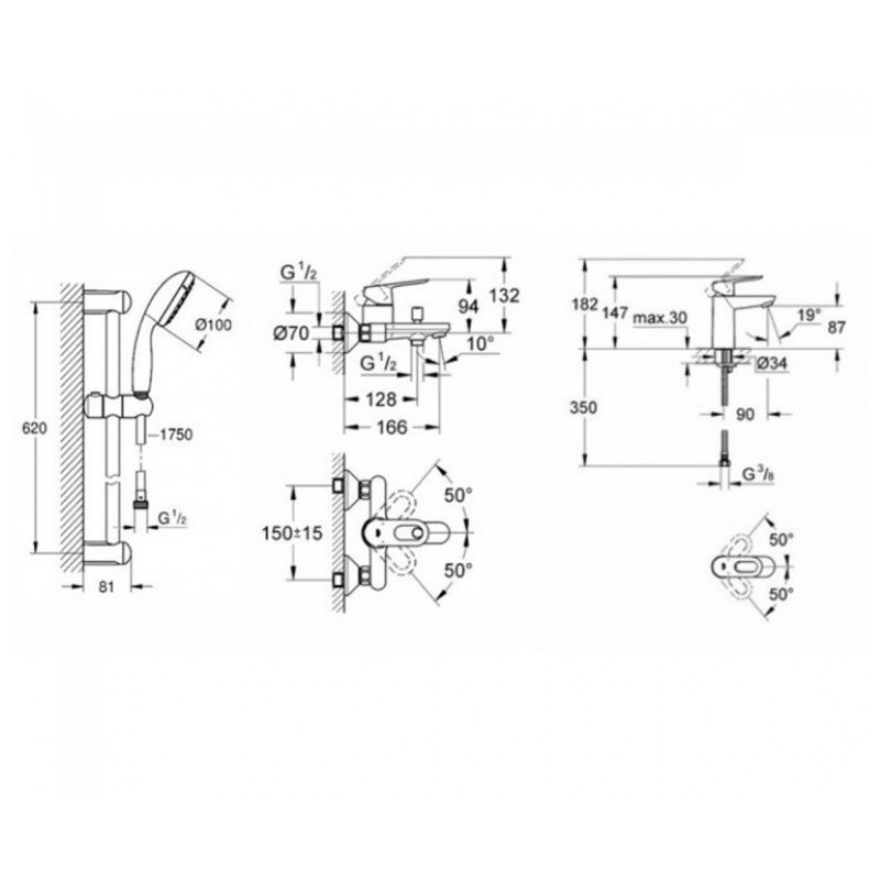 Набір змішувачів для ванни S-Size Grohe BauLoop (UA123214S1) ( 16779 ) ( 10084 ) Харьков - изображение 2