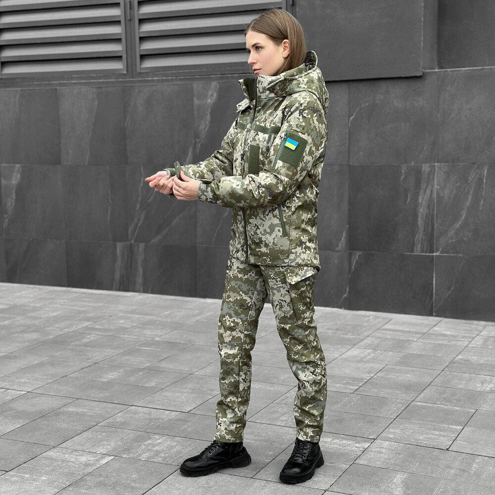 Жіноча зимова піксель куртка з капюшоном Pobedov Winter Jacket Motive ЗИМА В2 Жіноча Київ - фото 3