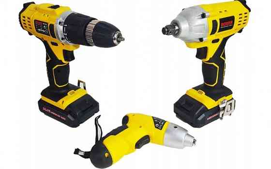 SR-032 Набір: акумуляторний шуруповерт, дриль, ударний гайковерт, викрутка, 2 АКБ 24 В, кейс Одеса