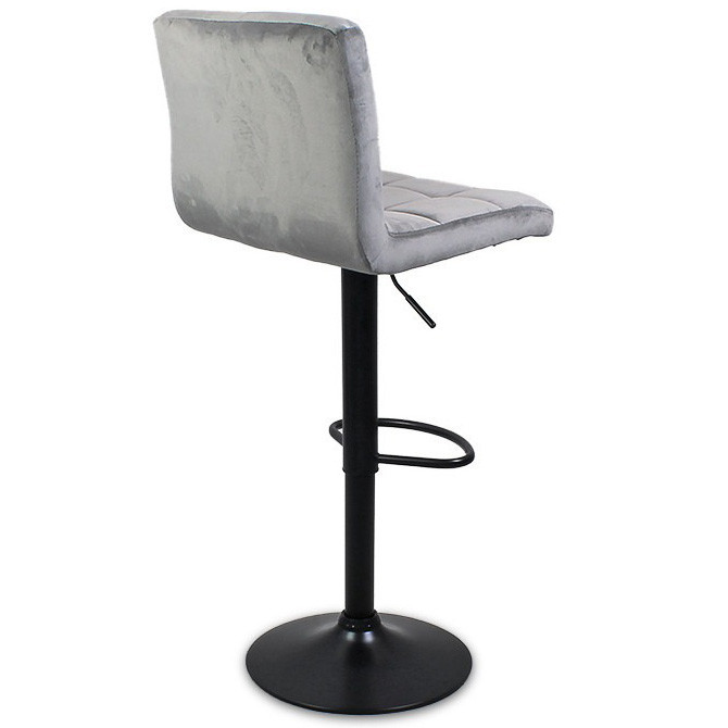 Барный стул со спинкой Hoker Just Sit MONZO-VELVET регулируемый кресло для кухни Серый Киев - изображение 8