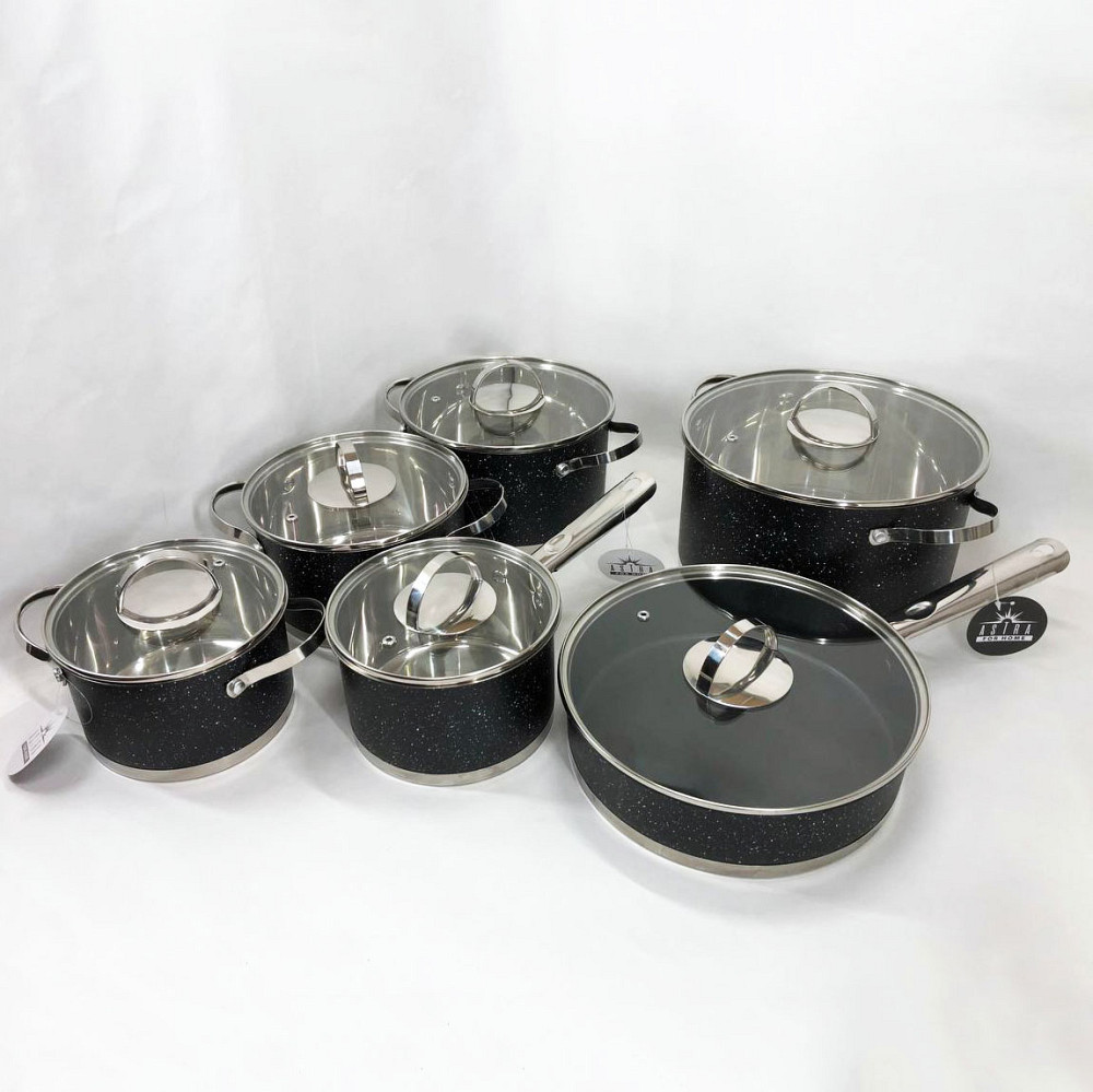 Каструлі з кришками 12, Набір каструль з комплектом кришок, Якісний набір каструль YZ-41 Львів - фото 5