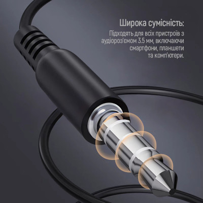 Навушники ColorWay 3.5 mm Wired Earphone UrbanBeat Black (CW-WD03BK) Вінниця - фото 11