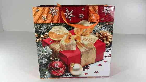 Пакеты бумажные подарочные , новогодние Квадрат 23*24*10 - 20 (12 шт) Харьков