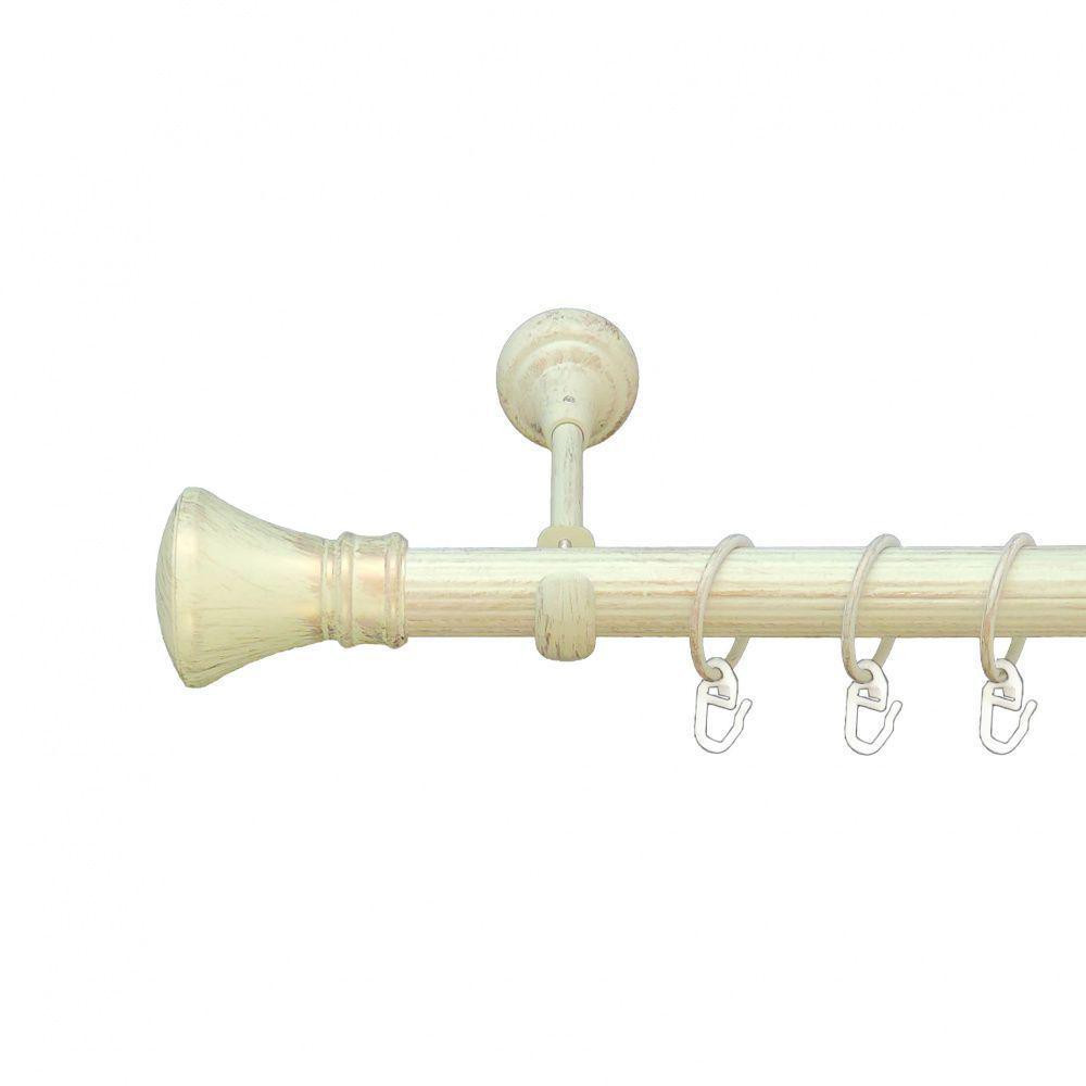 Карниз Orvit Люксор металевий однорядний відкритий рифлена труба кільце металеве Біле Золото 25 мм 160 см Львов - изображение 1