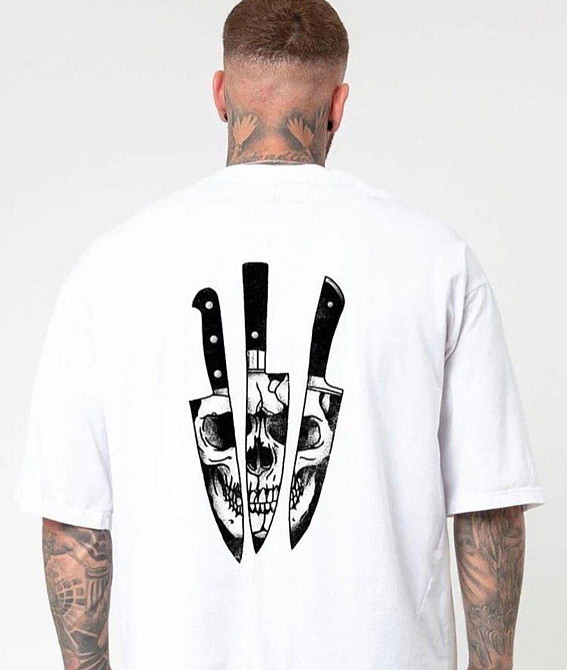 Футболка чоловіча с принтом  48 Біла 2664092942 Дніпро - фото 1