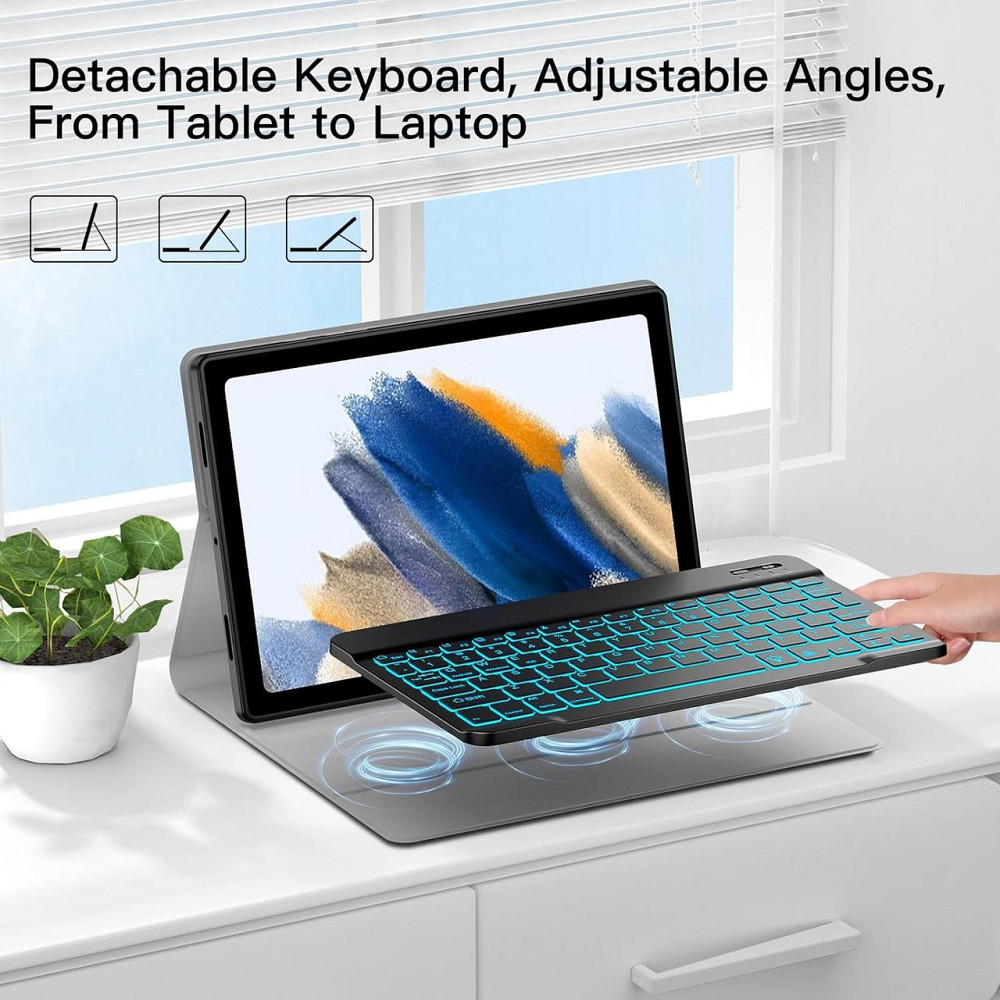 Чехол книжка Samsung Tab A8 X200 X205 Клавиатура с подсветкой Одесса - изображение 3