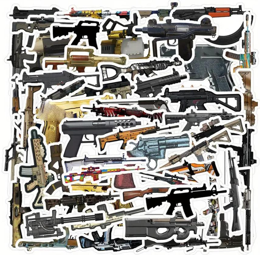 Наклейки, стікери зброя. Водонепроникні вінілові наклейки, стікерпак, наліпки військова тематика, на Київ - фото 1