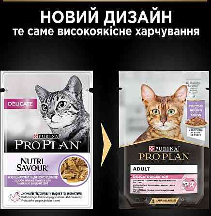 Вологий корм для котів з чутливим травленням Purina Pro Plan Delicate Nutrisavour з індичкою 85 г Вінниця