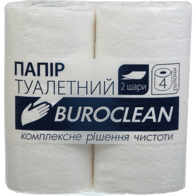 Туалетная бумага Buroclean белая 4 рулона (4823078910554) Винница - изображение 1