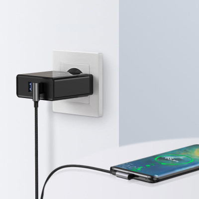 Дата кабель USB 2.0 AM to USB-C 0.5m 3A 90° corner US176 black Ugreen (20855) Винница - изображение 4