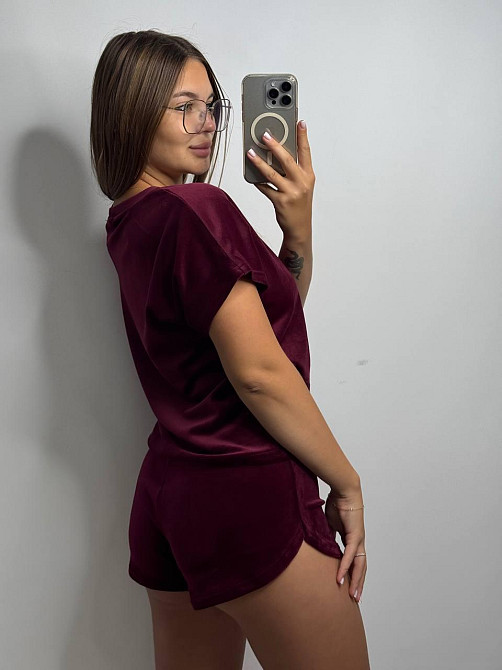 Пижама-комплект из плюшевого велюра Бордо XL Харьков - изображение 2