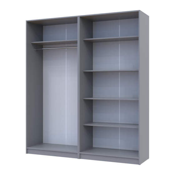 Комплект Doros Промо с полками Серый 2+2 ДСП 180х48х204 DRS-011627 (80737771) Львов