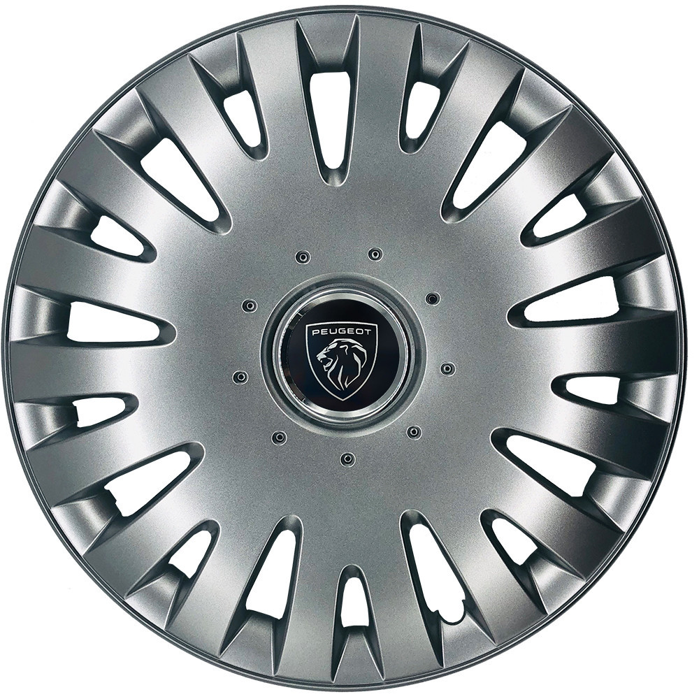 Автомобильные модельные колпаки R13 Peugeot NEW 108 4шт, SJS, серебристые Киев - изображение 1