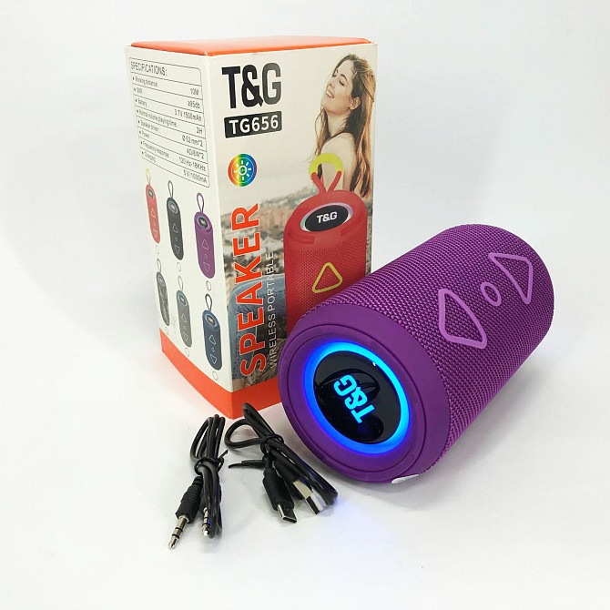 Колонка с rgb светомузыкой, Портативная колонка с led подсветкой Аккумуляторная bluetooth QI-59 Львов - изображение 3