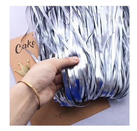 Дождик для фотозоны матовый украшение 245 см на 92 см серебристый Киев - изображение 5