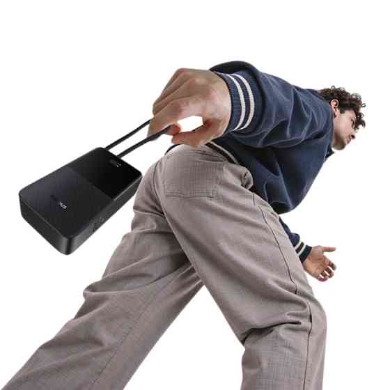 Зовнішній акумулятор Baseus EnerFill FC51 Bipow2 Pro Digital Display Power Bank with Built-in Cable 20000mAh 22.5W Cosmic Black Київ