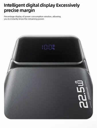 Зовнішній акумулятор Power Bank AWEI PA-92 20000 мА·год 22.5W QC3.0 PD дисплей швидка зарядка, LED індикатор QC Одеса
