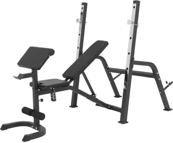 Тренажер Gorilla Sports Ławeczka Z Oddzielnym Stojakiem Czarna Киев