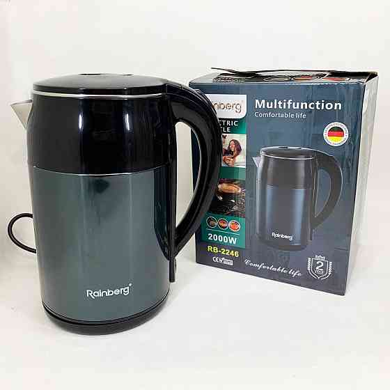 Чайник металевий для дому Rainberg RB-2246, Надійний електричний чайник Якісний домашній RO-53 Івано-Франківськ