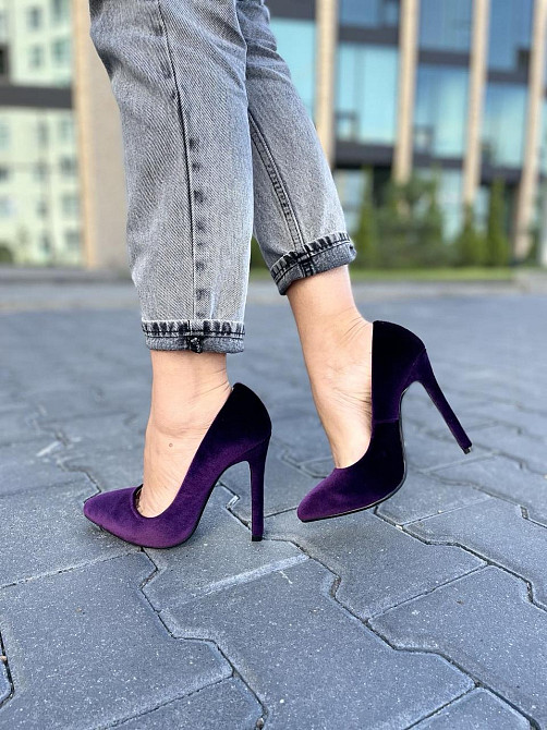 Туфлі жіночі LENA MELIANI F905-M91 фіолетовий (весна-осінь, оксамит) (3561) лише 35р. та 36р. 3 Коломыя - изображение 1