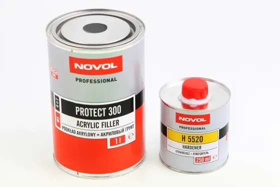 Грунт акриловый 4+1 Novol Protect 300 черный 1л + отвердитель H5520 0.25л Винница