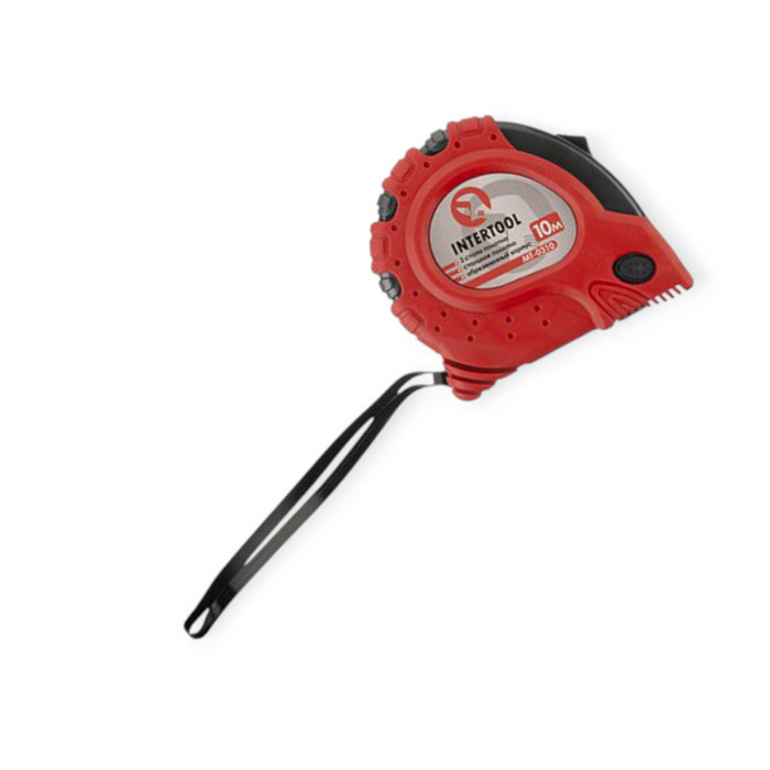 Рулетка 10м x 25мм магнит, обрезиненная, стопор полотна 3 положен. 