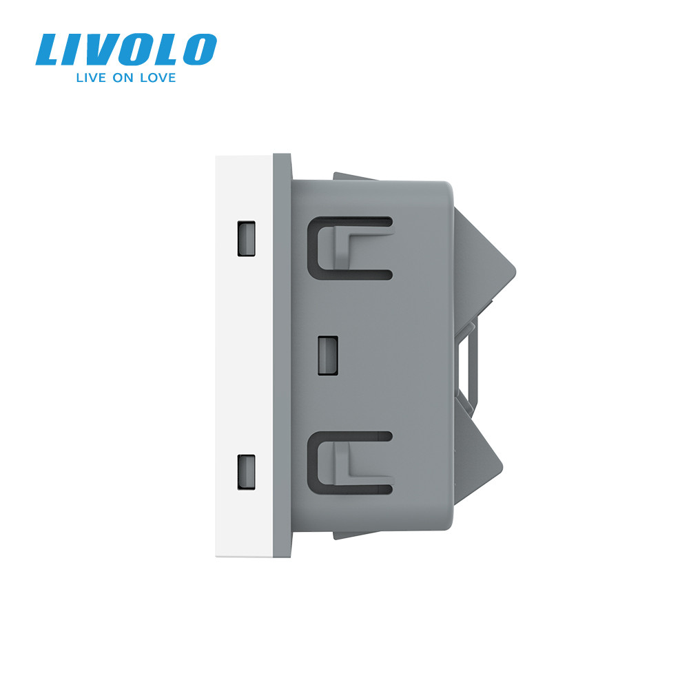 LIVOLO Універсальна розетка LIVOLO 12-в-1, з заземленням і шторками, біла, 16А 250В, модуль (VL Коломия - фото 5