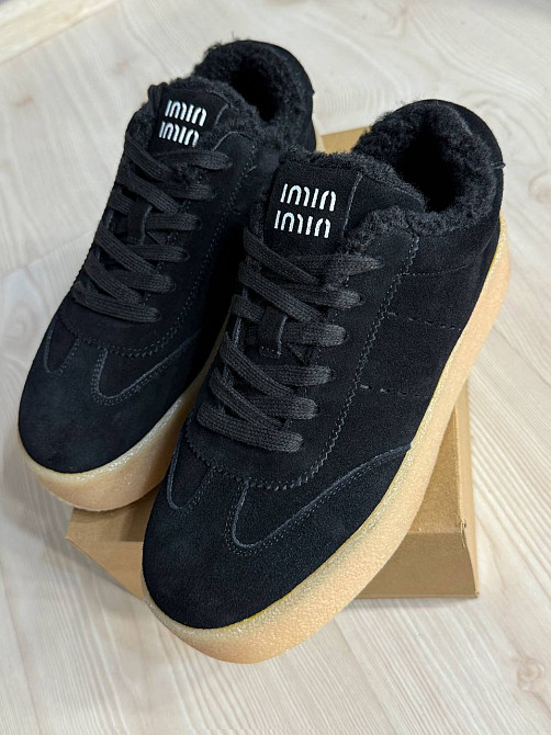 Кеды женские Hengji 633-1 утепленные замшевые на меху черные, 37, 23,5 см Киев - изображение 15