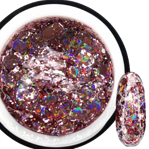 ГЛІТТЕРНИЙ ГЕЛЬ SAGA PROFESSIONAL GALAXY GLITTER 03 ПРОЗОРИЙ З РОЖЕВО-ПЕРСИКОВИМИ ЧАСТИНКАМИ Київ - фото 1