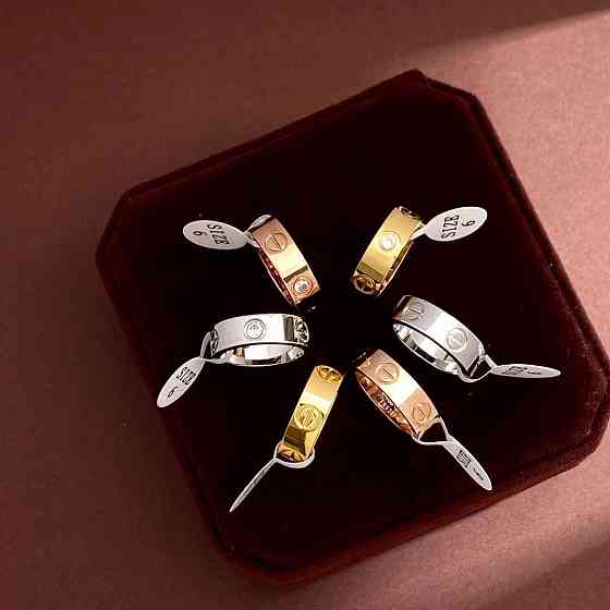 Брендовые кольца Картье/Cartier с крупными цирконами Одесса