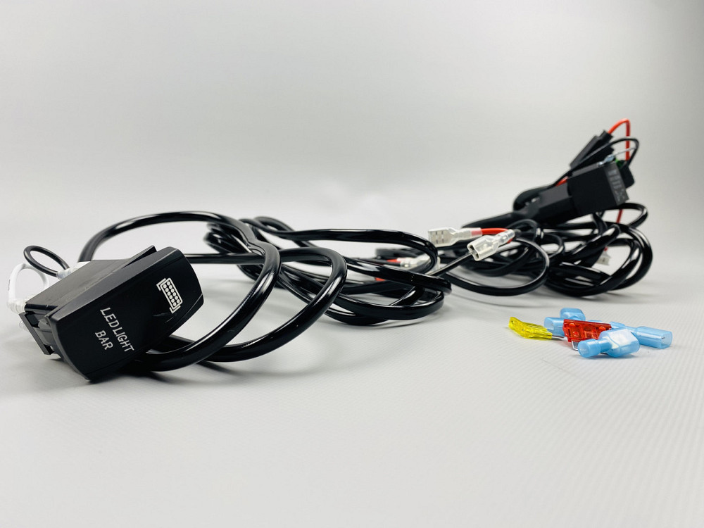 Проводка для будь-яких led фар і led bar в зборі 0-30A 3 м кабель перемикач/реле запобіжники Мукачево - фото 1