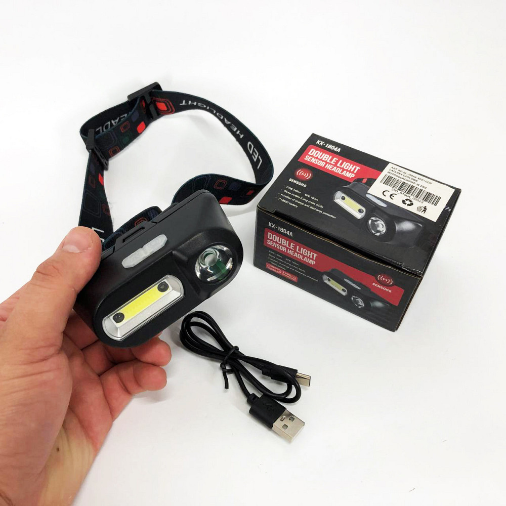 Налобні ліхтарі для активних людей 1804A-XPE+COB, Компактний налобний ліхтар, Водонепроникний ліхтарик XY-78 Львів - фото 4