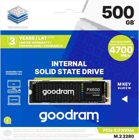 Накопичувач SSD  500GB Goodram PX600 M.2 2280 PCIe 4.0 x4 NVMe 3D TLC (SSDPR-PX600-500-80) ( M.2 2280 ) Харьков