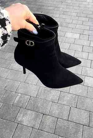Жіночі черевики Stefaniya чорні еко-замша каблук 8см 36-40 (703-104) Коломия