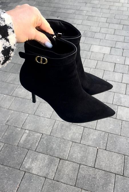 Жіночі черевики Stefaniya чорні еко-замша каблук 8см 36-40 (703-104) Коломия - фото 2