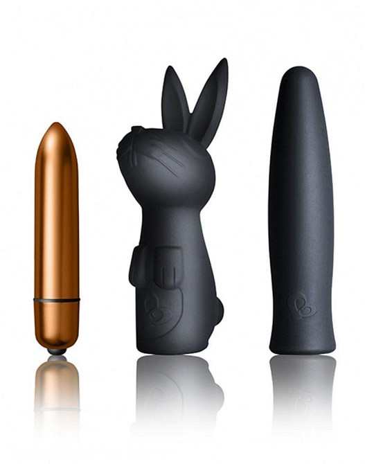 Вібронабір Rocks Off Silhouette — Dark Desires: віброкуля та дві силіконові насадки Sex Aura Київ - фото 1