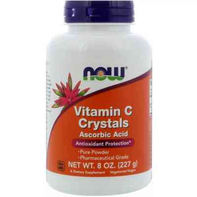 Витамин Now Foods Витамин С, Кристалы, Vitamin C Crystals, 8 oz (227 гр) (NOW-00790) Винница
