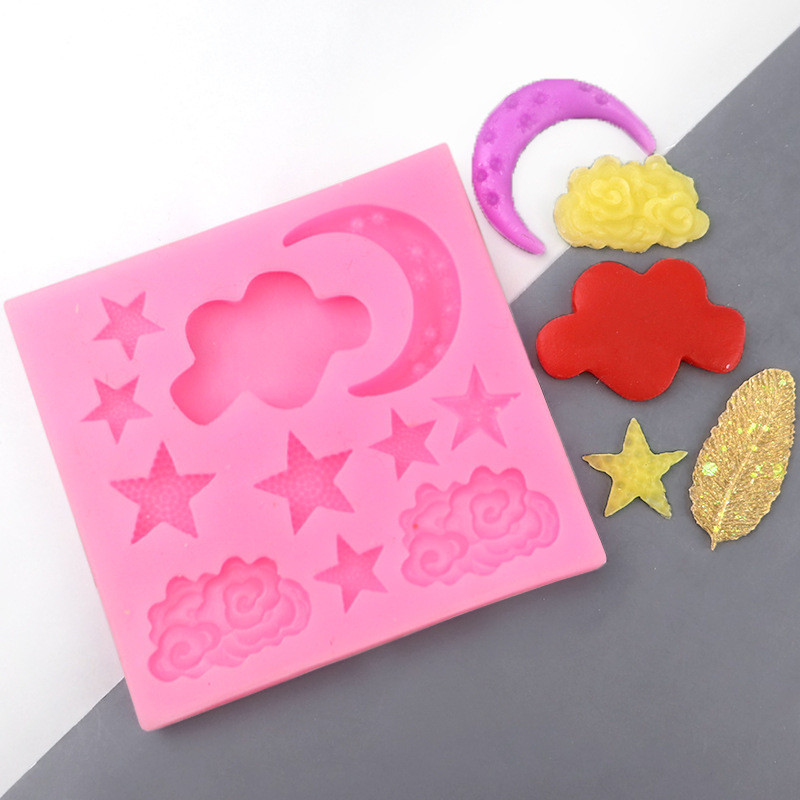 Молд силиконовый Луна тучи звёзды 85 на 80 мм розовый Киев - изображение 7